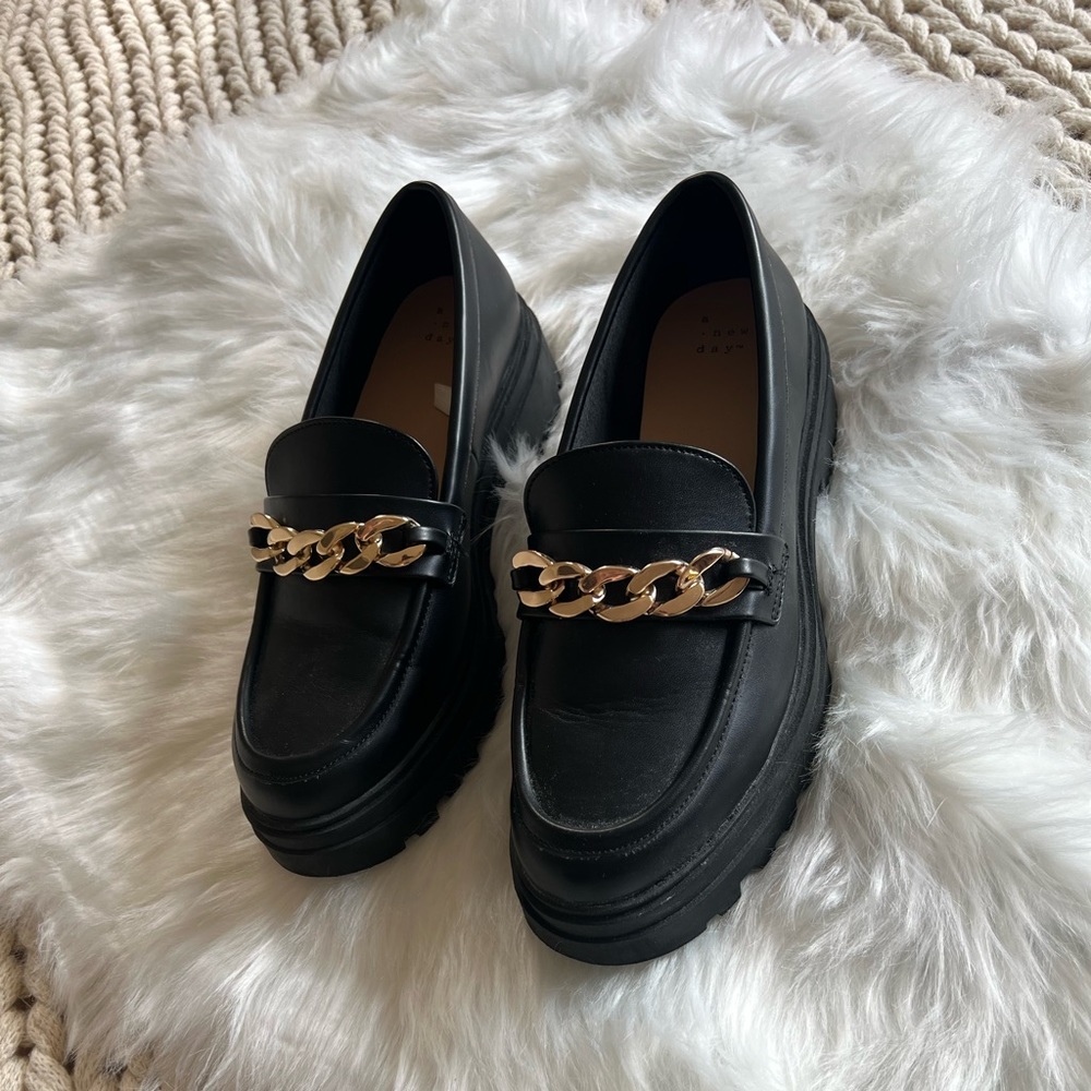 A New Day black and gold loafer womens size 10 - Picture 4 of 6